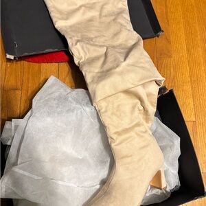 Fashion to Figure Tan Over the Knee Boots